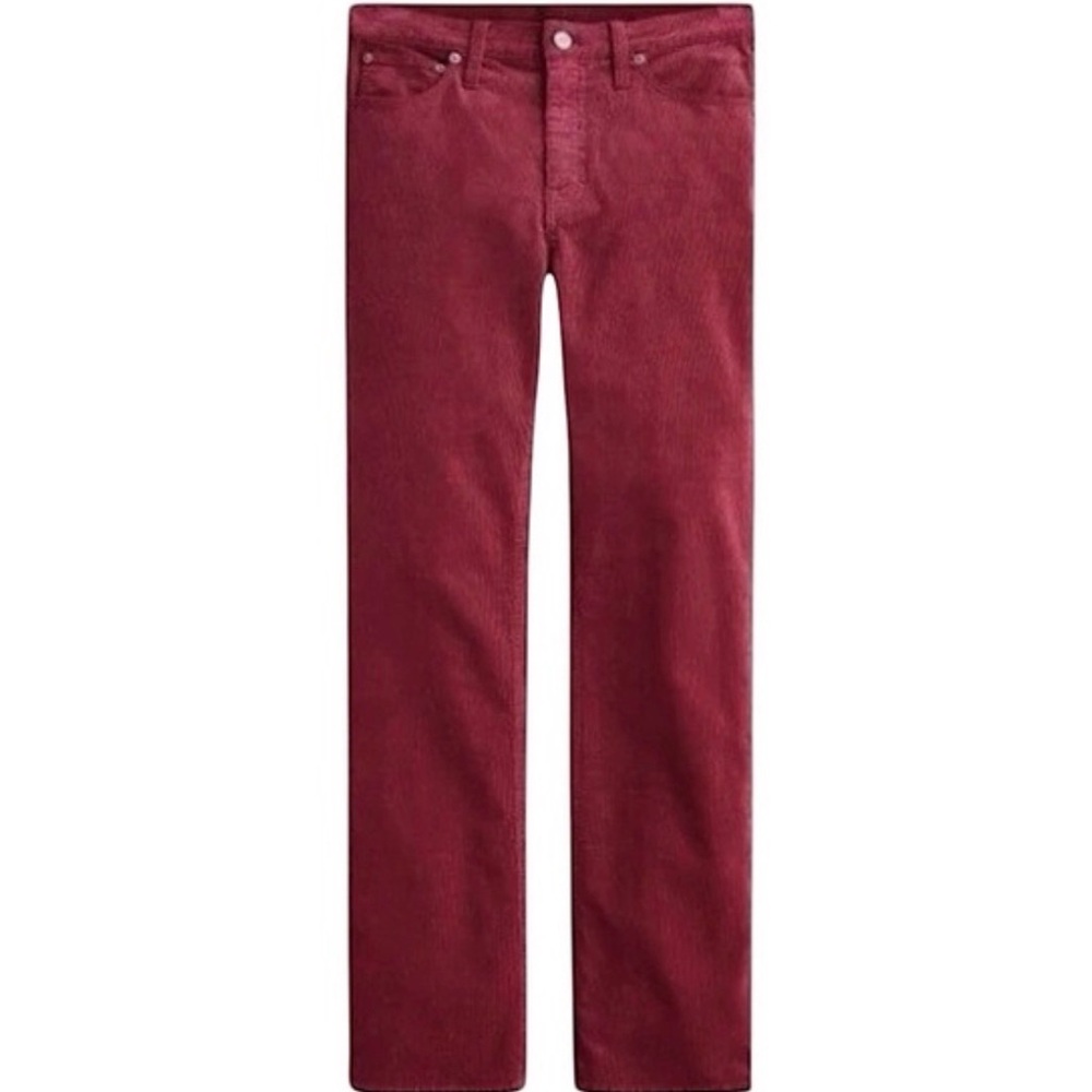 J. Crew Factory straight leg corduroy pants in wine, size 29, EUC